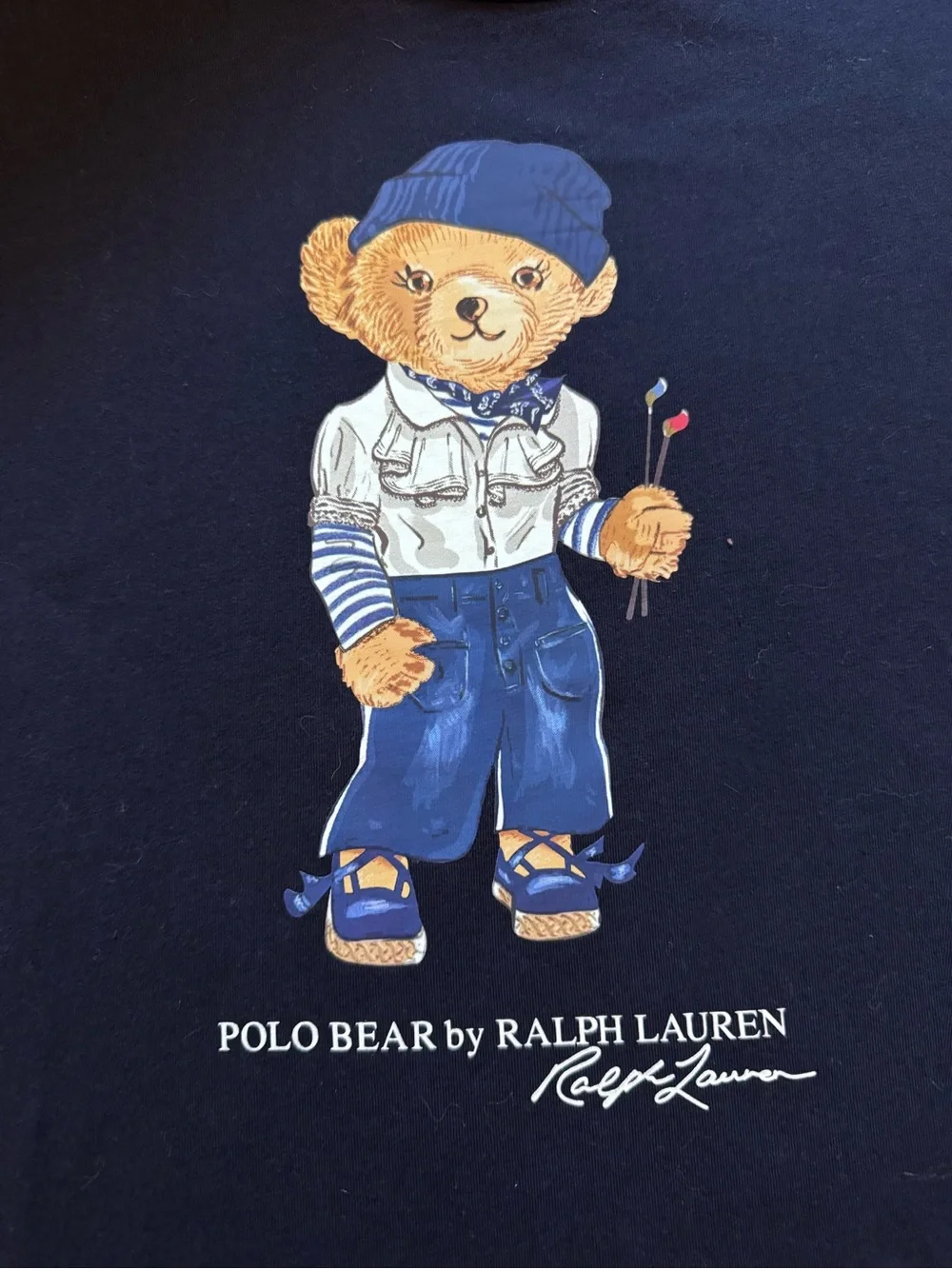 Polo by Ralph Lauren Navy Kids Polo Bear Graphic Tee Dress